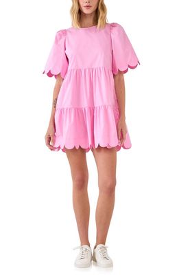 English Factory Scallop Minidress in Pink