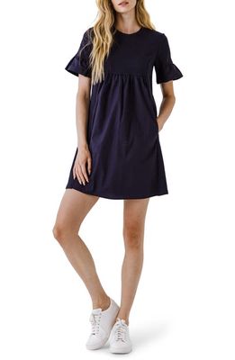 English Factory Solid Minidress in Navy