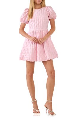 English Factory Textured Puff Sleeve Minidress in Pink