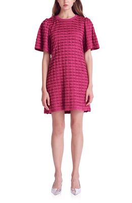 English Factory Tiered Jersey Minidress in Berry