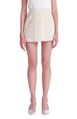 English Factory Velvet Embellished Miniskirt in Ivory
