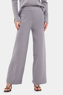 English Factory Women's Knit Wide Pants in Grey