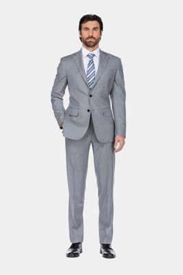English Laundry Men's Twill Two-Button Suit in Grey
