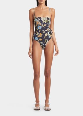 Enid Floral Gathered One-Piece Swimsuit