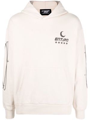 Enterprise Japan logo-print long-sleeve hoodie - Neutrals