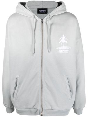 Enterprise Japan logo-print zipped hoodie - Grey