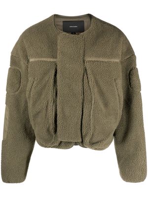 ENTIRE STUDIOS cropped faux-shearling jacket - Green