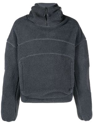 ENTIRE STUDIOS fleece-texture half-zip hoodie - Grey
