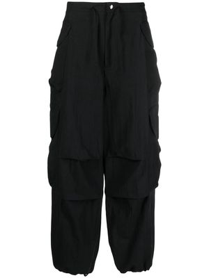 ENTIRE STUDIOS Gocar cotton-blend cargo trousers - Black