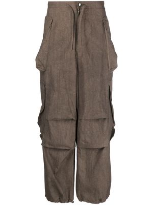 ENTIRE STUDIOS Gocar cotton-blend cargo trousers - Brown