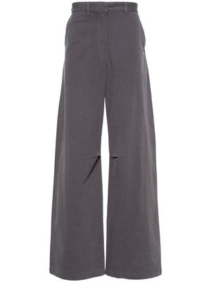 ENTIRE STUDIOS high-waist wide-leg cotton trousers - Grey