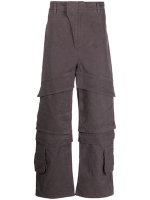 ENTIRE STUDIOS mid-rise straight-leg cotton cargo jeans - Purple