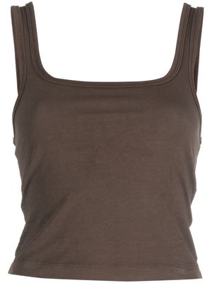 ENTIRE STUDIOS square-neck cropped top - Brown