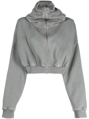 ENTIRE STUDIOS stand-up collar zip-up hoodie - Grey