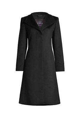 Envelope-Collar Cashmere Coat