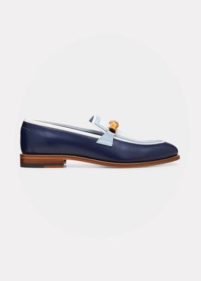 Envelope Colorblock Leather Loafers