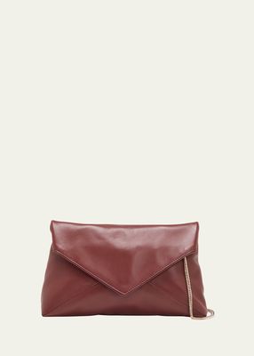 Envelope Flap Leather Clutch Bag