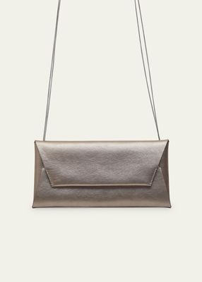 Envelope Metallic Leather Shoulder Bag