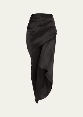 Enveloping Asymmetric Draped Skirt