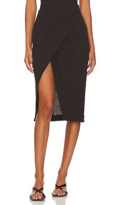 Enza Costa Cashmere Wrap Skirt in Chocolate