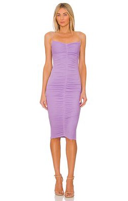 Enza Costa Ruched Strappy Dress in Lavender