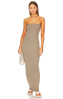 Enza Costa Strapless Dress in Olive