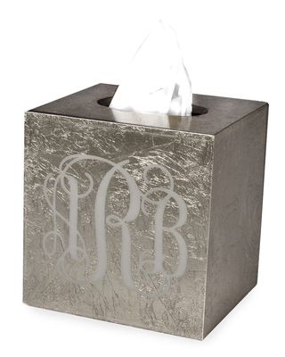 Eos Monogram Boutique Tissue Box, Silver