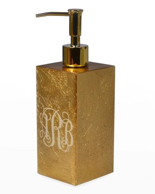 Eos Monogram Box Pump, Gold