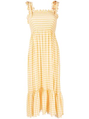 EPHEMERA bow-detail gingham dress - Yellow