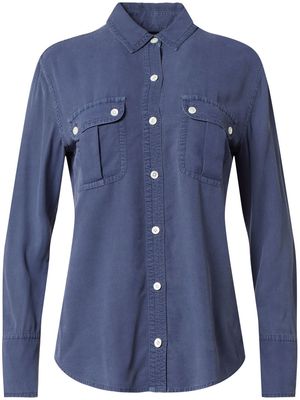 Equipment Bleone long-sleeve silk shirt - Blue