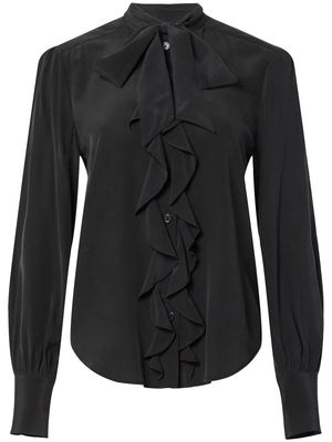 Equipment Braya ruffle-trim blouse - Black