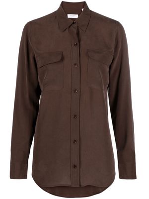 Equipment button-up silk shirt - Brown