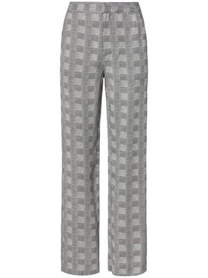 Equipment check-pattern wide-leg trousers - White