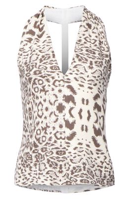 Equipment Elise Halter Top in Creme Brulee And Delicioso