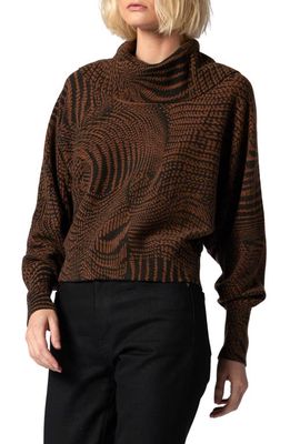 Equipment Eloisa Jacquard Wool & Cashmere Turtleneck Sweater in Emperador And True Black