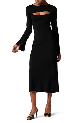 Equipment Emelienne Long Sleeve Cutout Dress in True Black