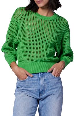 Equipment Esme Open Stitch Cotton Sweater in Bright Jadesheen