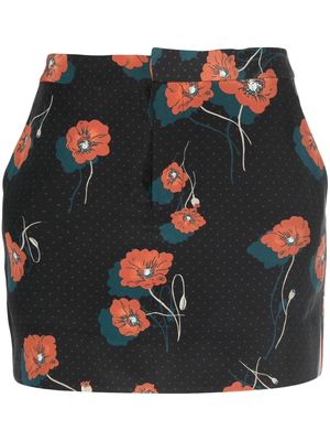Equipment floral-print silk mini skirt - Black