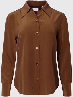 Equipment Leona fitted silk shirt - Brown