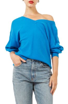 Equipment Lilou V-Neck Cashmere Sweater in Directoire Blue