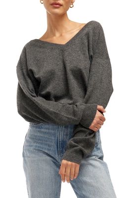 Equipment Lilou V-Neck Cashmere Sweater in Heather Grey