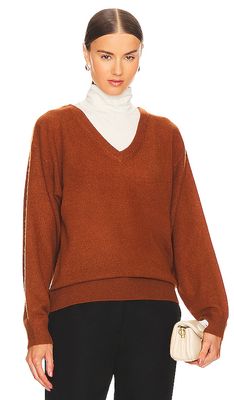 Equipment Lilou V Neck Sweater in Rust