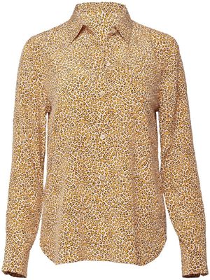 Equipment long-sleeve leopard silk shirt - Neutrals
