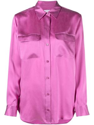Equipment long-sleeve silk-satin shirt - Pink