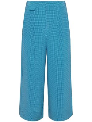 Equipment polka-dot cropped wide-leg trousers - Blue
