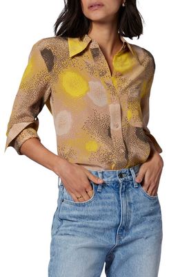 Equipment Quinne Silk Button-Up Shirt in Praline Multi