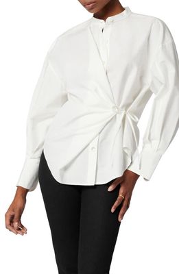 Equipment Renaux Side Tie Cotton & Silk Button-Up Shirt in Nature White