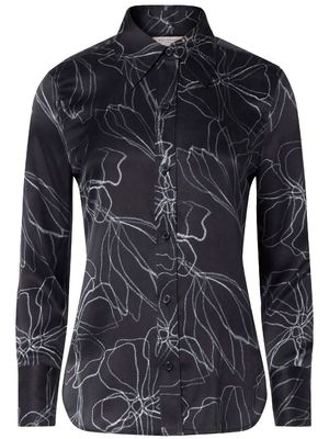 Equipment satin-finish floral-print shirt - Black
