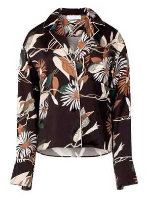 Equipment Shalom floral-print pyjama shirt - Brown