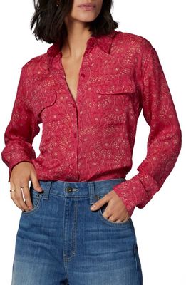 Equipment Signature Silk Button-Up Shirt in Cerise And Praline